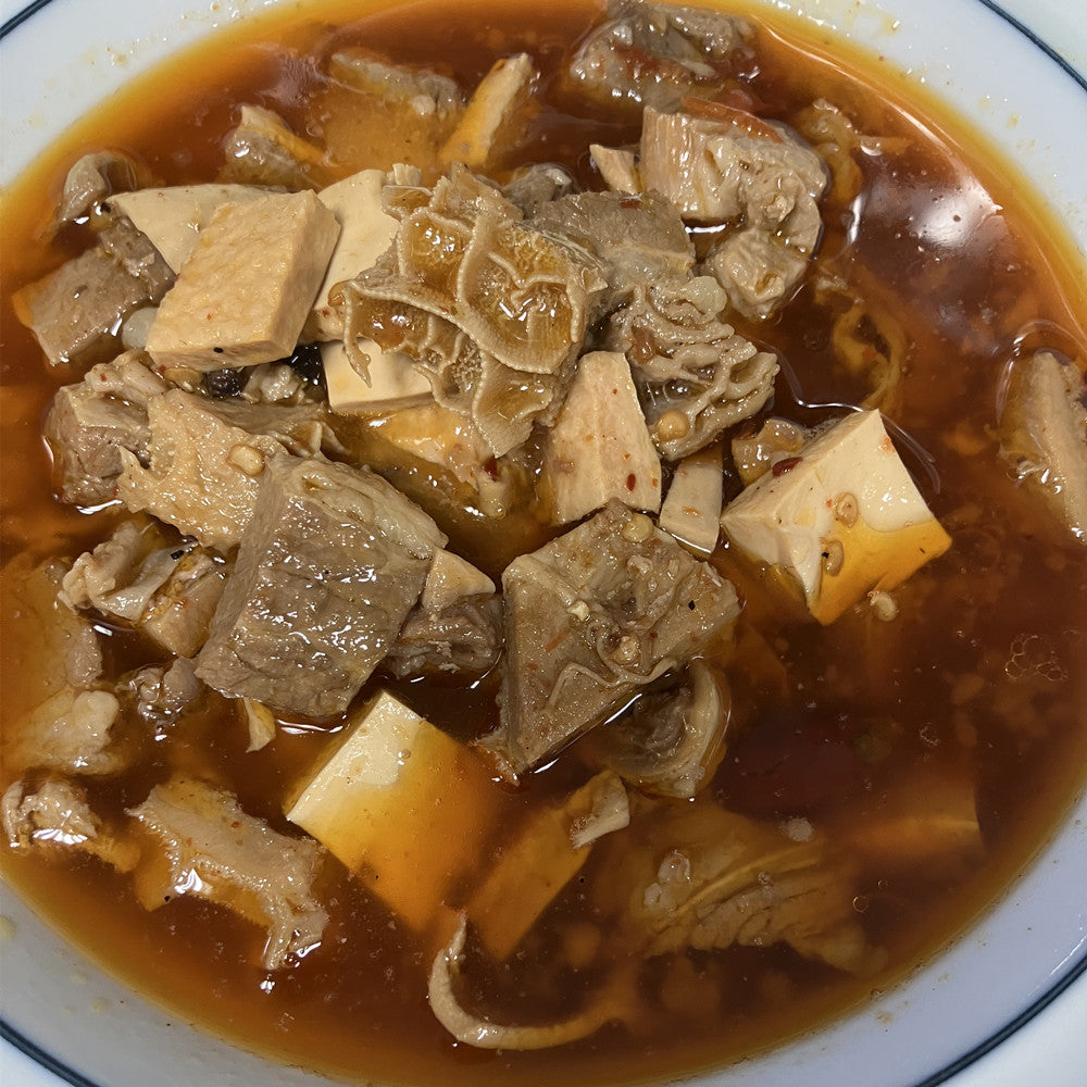 亮哥麻辣牛腩牛肚心管(牛雑)約 300g 日本国内加工