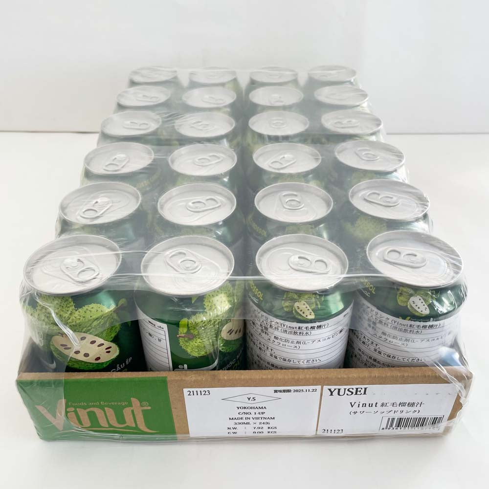 【送料無料(沖縄以外)】vinut紅毛榴槤汁 サワーソッフジュース ベトナム産 飲み物 330ml×24 特价172円一瓶