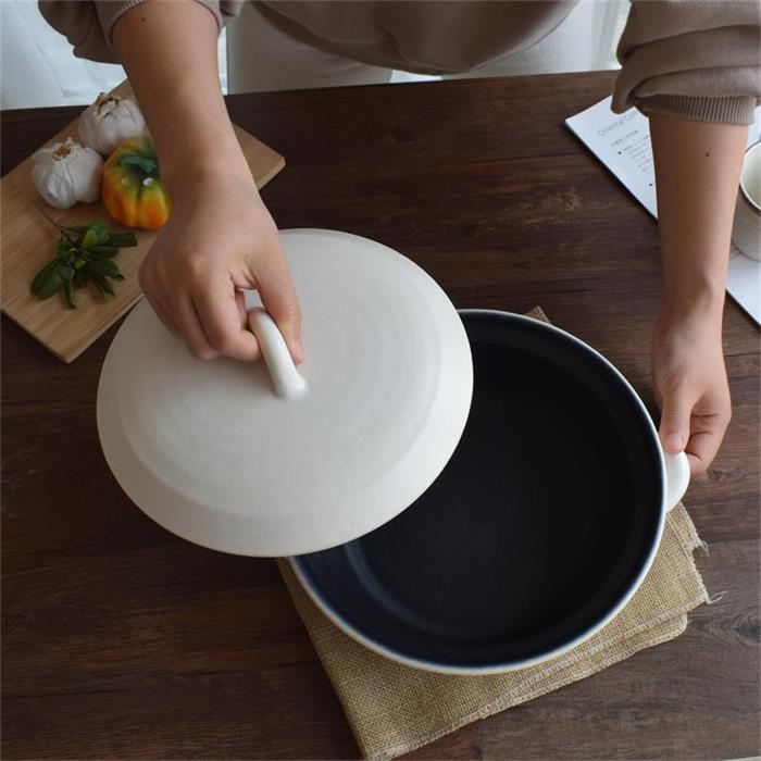 【送料無料(沖縄除く)】 セラミック加工 IH 土鍋 白 9号(3~4人用) 約2,000cc 萬古焼 IH対応 おしゃれ