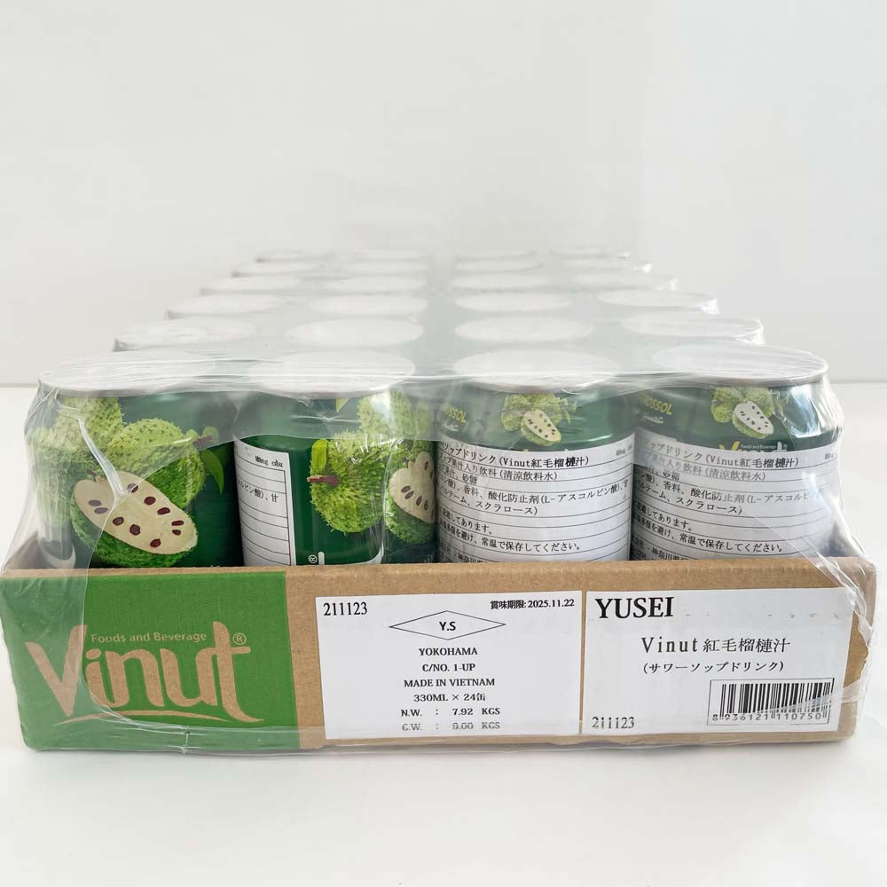 【送料無料(沖縄以外)】vinut紅毛榴槤汁 サワーソッフジュース ベトナム産 飲み物 330ml×24 特价172円一瓶