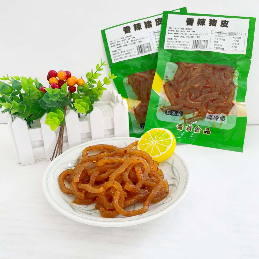 预售 青松香辣猪皮90g 日本国内加工