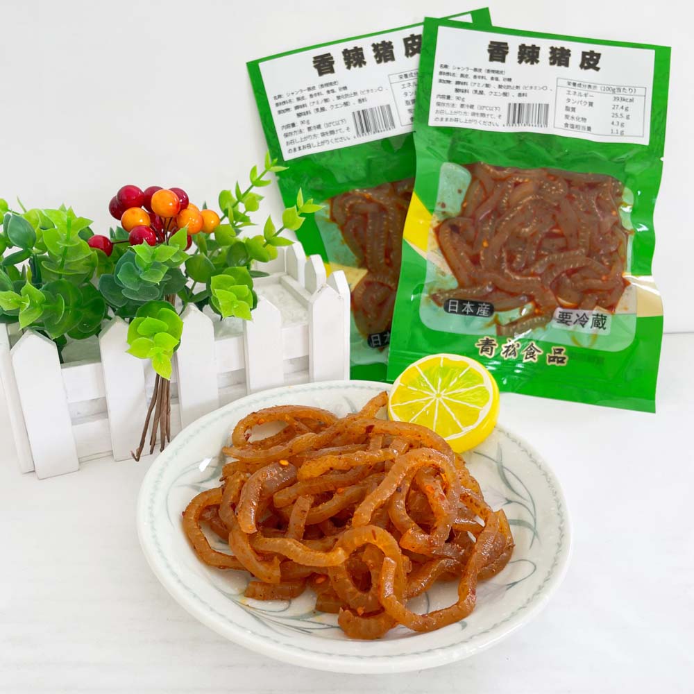 预售 青松香辣猪皮90g 日本国内加工