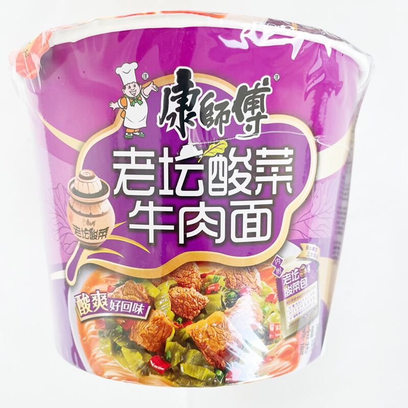 康師傅老壇酸菜牛肉面 カップ 桶装