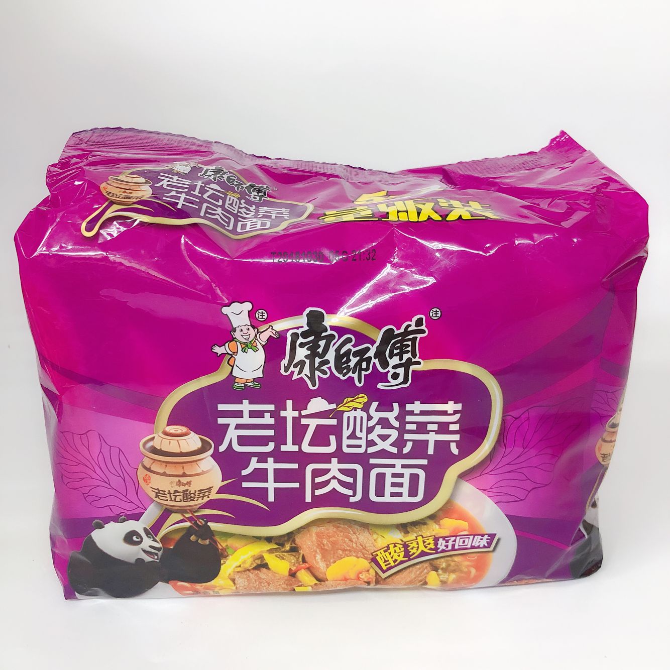 康師傅老壇酸菜牛肉面 5連包