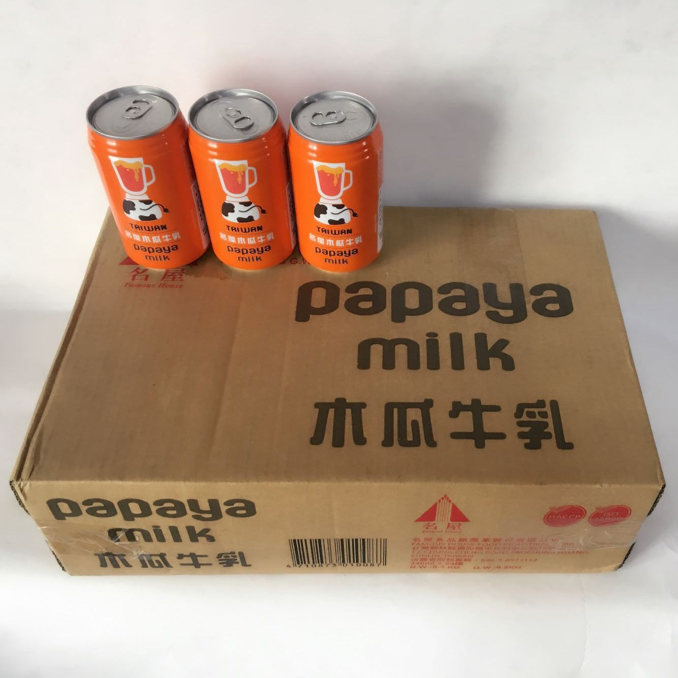 木瓜牛乳 340ml  台湾産
